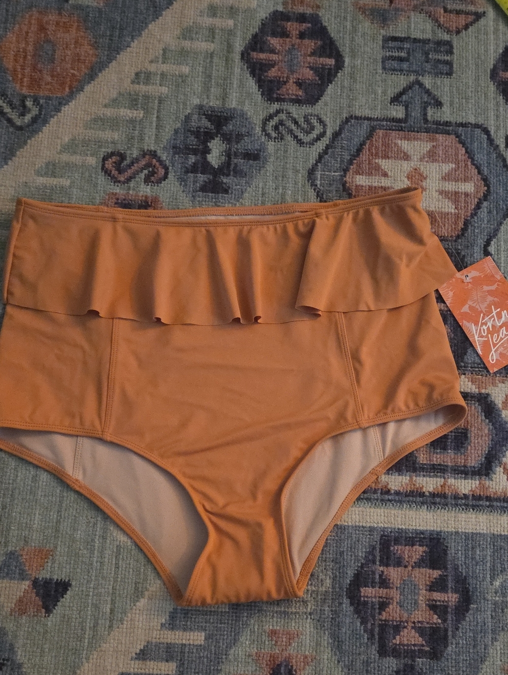 Kortni Jeane Peplum Swim Bottoms Size Large Nwt